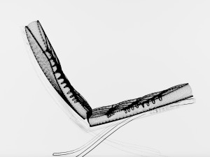 lether chair barcelona 3D 모델