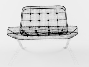 lether chair barcelona 3D 모델