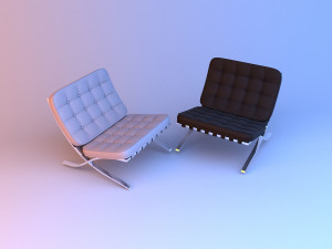 lether chair barcelona 3D Model