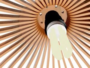 wood ceiling lamp variant1 3D Model