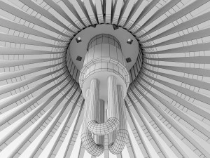 wood ceiling lamp variant1 3D Model