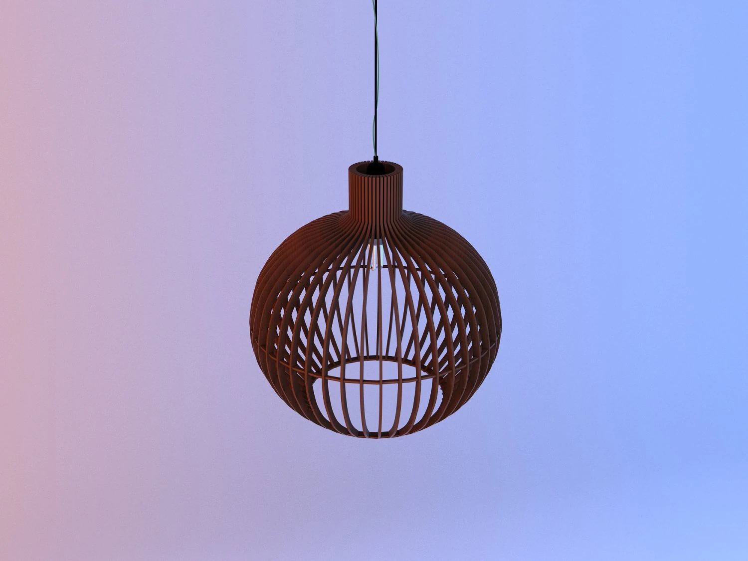 wood ceiling lamp variant1 3D Model .c4d .max .obj .3ds .fbx .stl .blend