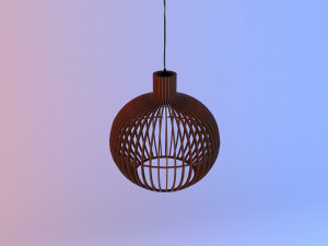 wood ceiling lamp variant1 Modelo 3D