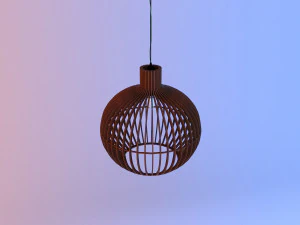 木製シーリングランプ バリエーション1 3Dモデル