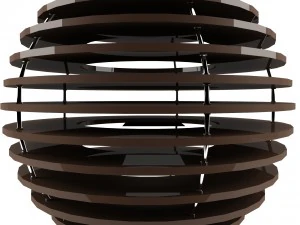 wood ceiling lamp variant2 3D Model