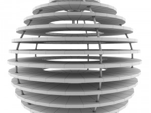 wood ceiling lamp variant2 3D Model