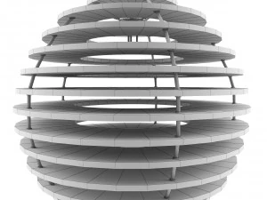 wood ceiling lamp variant2 3D Model