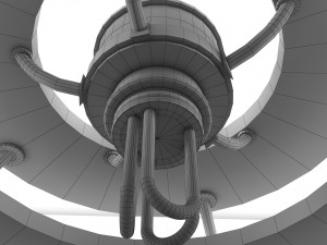 wood ceiling lamp variant2 3D Model