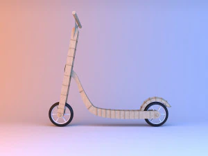 parametric handmade wood scooter 3D Model
