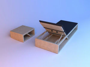 wood beach lounger 3D Model