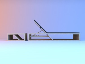 wood beach lounger 3Dモデル