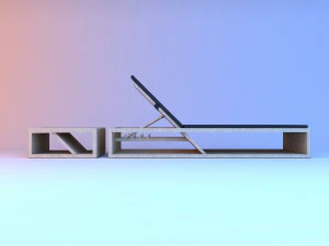 wood beach lounger 3D Model