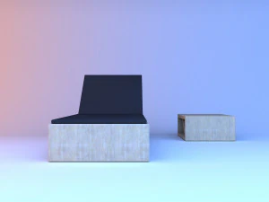 wood beach lounger 3D Model