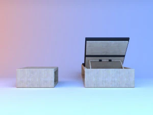 wood beach lounger 3D Model