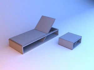 wood beach lounger 3D Model