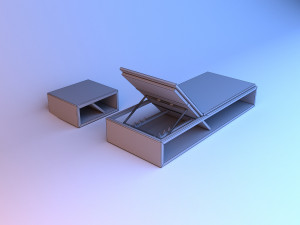 wood beach lounger 3Dモデル