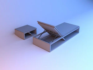 wood beach lounger 3D Model