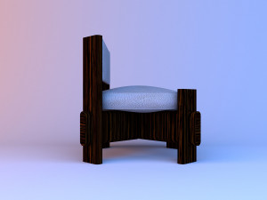 wood leather chair Modello 3D