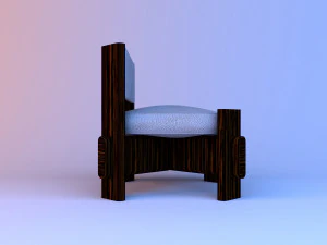 wood leather chair 3D Model