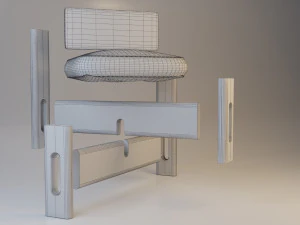 wood leather chair 3D Model