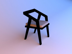 wooden chair loft style 3D Model