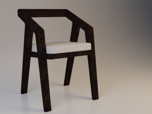 wooden chair loft style 3D Model