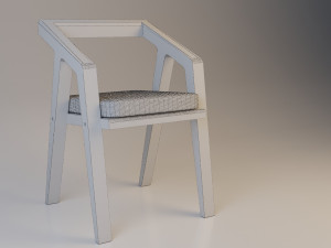wooden chair loft style 3D Model