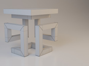 stylish metal-wood chair 3D 모델