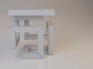 stylish metal-wood chair 3D 모델