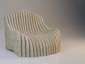 cadeira param&eacute;trica de madeira Modelo 3D