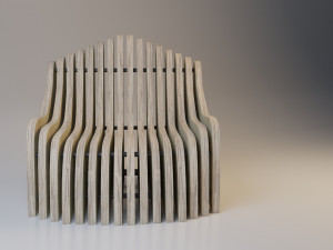 wooden parametric chair Modelo 3D