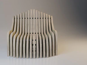 cadeira param&eacute;trica de madeira Modelo 3D