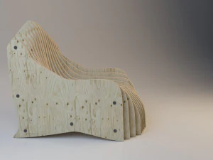 cadeira param&eacute;trica de madeira Modelo 3D