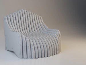 cadeira param&eacute;trica de madeira Modelo 3D