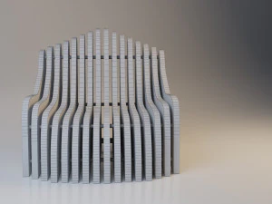 cadeira param&eacute;trica de madeira Modelo 3D