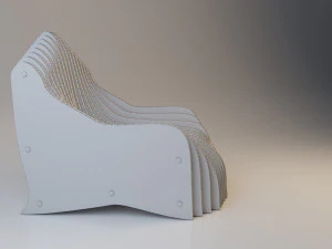 cadeira param&eacute;trica de madeira Modelo 3D