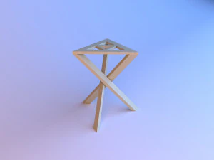 kursi kayu loteng Model 3D