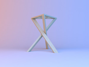 loft wood chair 3D Model