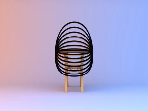 stylish wood chair 3D Model