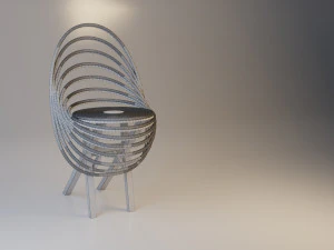stylish wood chair 3D Model