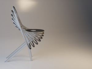 stylish wood chair 3D 모델