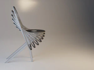 stylish wood chair 3D Model