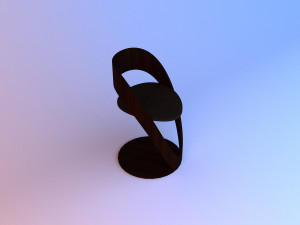 wood chair with leather 3D Model