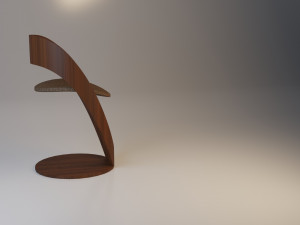 wood chair with leather 3D Model