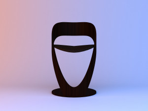 wood chair with leather 3D Model