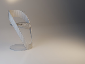 wood chair with leather 3D Model