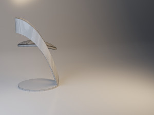 wood chair with leather 3D Model
