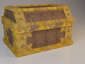 chest treasure wood-metal Modelo 3D