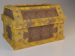 chest treasure wood-metal 3D Model