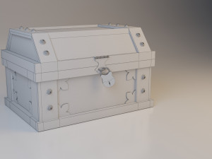 chest treasure wood-metal Modelo 3D